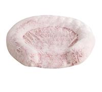 Panier pour Chien, Lit pour Animaux, Coussin, Canapé, Rembourrage Doux, Peluche, Bords Surélevés, Housse Amovible et Lavable, Antidérapant,Rose,50 CM（<4KG）
