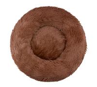 Panier pour Chien, Lit pour Chat, Lit Ronde en Forme De Beignet, Moelleux Duveteux Canapé pour Chat, Canapé pour Chien Vec Dehoussable Lavable,Dark Coffee,80cm