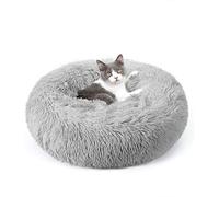 Panier pour Chien,Lit pour Chat, Panier Rond Chien Coussin Chat Panier Donut,Lit pour Animaux de Compagnie pour Chats et Chiens, Coussin pour Chats et Petits Chiens de Taille Moyenne,Ø50cm Gris clair