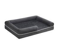 Panier Pour Chien Orthopédique, Rembourrage Moelleux, Bords Rehaussés, Housse Amovible Et Lavable, 106 X 80 X 20 Cm, Antidérapant, Gris Foncé