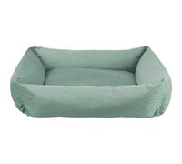 TRIXIE Panier pour Chien Alena 60x50 cm en Sauge - Panier rectangulaire Douillet avec Housse en Velours Doux, Panier pour Petits Chiens, Coussin intégré Fixe, Fond antidérapant - Doux & Lavable