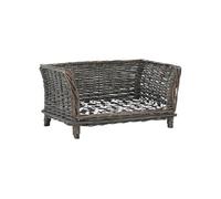 Panier pour Chiens avec Coussin Gris 50x33x30 cm Saule Naturel Lit 170774