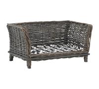 Panier pour Chiens avec Coussin Gris 50x33x30 cm Saule Naturel Lit vidaXL