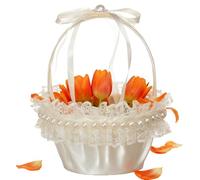 Panier pour filles lors de mariages, panier de transport avec un nœud en ruban, décoration pour mariages de contes de fées | Pour jardin, cour, pelouse, extérieur, intérieur, maison, hôtel et lieux