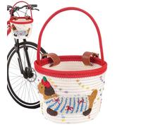 Panier pour vélo d'enfant | Corde en coton motif teckel | Panier de vélo pour filles - pour garçons et filles - pour épicerie, plage, cyclisme, montagne