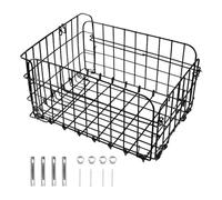 Panier pour vélo, Panier arrière de vélo | Panier de Support de vélo en Fil d'acier 18Lpour vélo,Support arrière de Panier de vélo électrique, Porte-Bagages de vélo, Panier arrière de vélo électrique