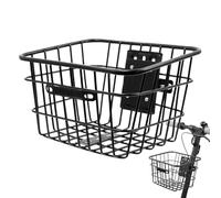 Panier pour vélo - Porte-vélos à dégagement rapide, panier de grande capacité en maille pour scooter, montage sans outils + crochets sécurisés, cadre en fil d'acier enduit de poudre - pour vélos