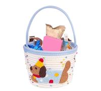 Panier pour vélo pour | Porte-siège en corde de coton motif teckel | Panier de vélo pour filles | pour filles et garçons | pour épicerie, VTT, plage