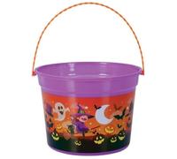 PANIER PVC CITROUILLES SORCIÈRES 18X16CM VIOLET