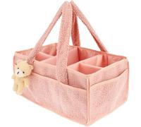Panier Rangement Bébé, Organisateur De Couches Pour Bébé, Sac à Langer Pour Poussette, Rangement Table A Langer Bebe Pour Couches Lingettes Lotion, Cadeau Naissance (Rose)