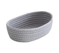 Panier Rangement Paniers DéCoratifs Ovale Organisation D'Armoires De Stockage Paniers TresséS, Petits De Rangement Vides, En Corde Coton (Gris, 23 * 13 * 7)