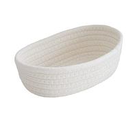 Panier Rangement Paniers DéCoratifs Ovale Organisation D'Armoires De Stockage Paniers TresséS, Petits De Rangement Vides, En Corde Coton (Blanc, 26 * 16 * 8)