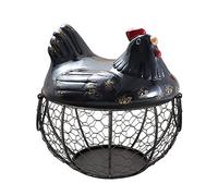 Panier Rangement pour Œufs,avec Couvercle pour Poule en Céramique,Organisateur Collations Aux Fruits,Collection Créative Panier,Accessoires Cuisine pour Décoration Intérieure Stockage de légumes (BK)