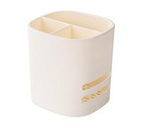 Panier Rangement Tissu Porte-brosses à dents pour salle de bain, porte-brosse à dents et dentifrice pour enfants, organiseur amovible à 3 compartiments, rangement pour comptoir de (White, One Size)
