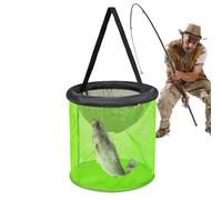 Panier - Récipient pliable et cage de rangement - Panier flottant portable en maille pour poisson-chat, sel, eau douce, rivière, lac, pêche, pêche sur glace, bateau