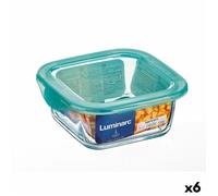 Panier-Repas Carré Avec Couvercle Luminarc Keep'n Lagon 15,6 X 6,6 Cm Turquoise 1,22 L Verre (6 Unités)