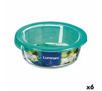 Boîte à lunch ronde avec couvercle Luminarc Keep'n Lagon 920 ml 15,6 x 6,6 cm turquoise verre (6 pièces)