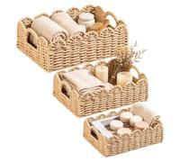Panier Réservoir WC Ensemble de 3 Pièces Organisateur Support avec Étagères | Panier Porte-Toilette Pour Maison, Salle de Bains, WC, Appartement, Cuisine, Style Ferme, Plan de Tra