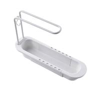 Panier rétractable pour évier avec drainage réglable | Porte-éponge multifonction pour nettoyage de savon, ustensiles de cuisine, comptoir, maison, appartement, douche