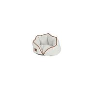 Panier rond en tissu à bouvclettes pour animaux - Blanc - D 40 x H 32 cm - Gamme Wooly