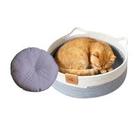 Panier Rond Pour Chat,Accessoires Pour Animaux Tressés Avec Tapis | Lit De Sommeil Pour Animaux Et Panier Rond Pour Chat - Pour Chaton Chiot Lapin Animal Toutes Saisons Chambre Salon Dortoir Jouet Ran