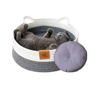 Panier Rond Pour Chat - Accessoires Pour Animaux Tressés Avec Tapis - Lit De Sommeil Pour Animaux Et Panier Rond Pour Chat,Pour Chaton Chiot Lapin Animal Toutes Saisons Chambre Salon Dortoir Jouet Ran