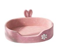 Panier rond pour chien 50 x 35 x 12, 7 cm, motif princesse, avec oreilles de lapin et dessous antidérapant, doux pour la peau, lavable, pour petits et moyens chiens chats. Coussin de couchage.