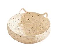 Panier rond tissé pour chat - Gamelle en corde de coton, panier respirant en corde de coton pour chatons et chiots | Panier lavable avec fond antidérapant, panier doux et confortable, idéal pour la ma