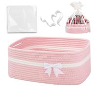 Panier rouge pour cadeaux de Noël, panier vide avec ruban, sacs transparents et poignées pour cadeaux, style 1, 35,6 x 25,4 x 15,2 cm