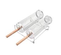 Panier Roulant pour Grillade - Cage à légumes en acier inoxydable transportable,Panier à griller pour l'extérieur,pour légumes crevettes frites camping pique-nique jardin arrière-cour