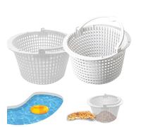 Panier Skimmer Piscine 16 Cm, 2X Net de Passoire de L'étang, Panier De Piscine Panier De Rechange pour Skimmer Standard Préfiltre, Paniers D'écumeur Piscines avec Poignée, pour Ramasser Les Feuilles