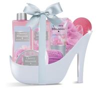 Panier spa à talons hauts avec gel douche et bombes de bain, cadeau de fête des mères, anniversaire, anniversaire de mariage pour maman, sœur, meilleure amie