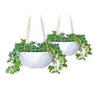 Panier suspendu Laren Ø 28 cm polystone avec cordes naturelles lot de 2