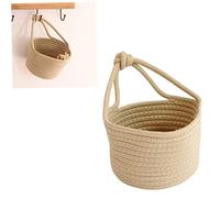 Panier Suspendu en Corde Tissée, Petit Rond, Rangement Mural Beige | Organisation Stable et Résistante à L’usure, Décoratif, pour Maison et Aire de Jeux, Garçon et Filles et Petits
