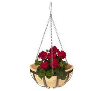 Panier suspendu en fibre de coco naturel avec doublure en fibre de noix de coco, panier suspendu avec chaînes en métal pour plantes d'extérieur et intérieur, décoration de jardin, 35,6 cm