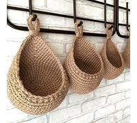 Panier suspendu en jute écologique en forme de goutte d'eau - Organisateur pour le stockage des fruits et légumes, garde les produits frais