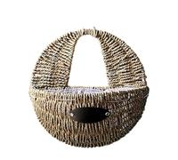Panier suspendu en osier - Fibre naturelle tissée à la main, affichage extérieur intérieur, suspension de porte murale, porte-fleurs de | porche jardin entrée décor charme rustique verdure feu