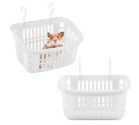 Panier Suspendu pour Hamster et Souris, Confortable, Respirant, 2 Pièces | PP Blanc, Maille Facile à Nettoyer, Style Décoratif Pratique, pour Cage de Hamster et Petits Rongeurs