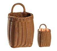 Panier suspendu pour porte d'entrée - Basket en osier - Rangement vertical de fruits - Panier à fleurs mural - Panier à fruits, pantry pommes de terre - Ail et oignons - Rangement pour la maison de