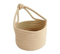 Panier Suspendu Rond en Corde de Coton pour Rangement Mural Ambiance Noël | Organiseur Décoratif Beige, Tissu Tressé Stable et Résistant, pour Jouets, Petites Affaires, Maison