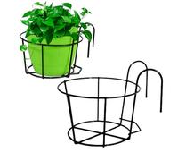 Panier suspendu Stand, cintre de plante intérieure, panier suspendu en métal rond Round Hanging Pot Holder Baluling Planteurs pour le porche de balcon à la maison 2 pcs, jardinières suspendues