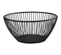 APS "SVART panier rond en métal, panier en maille robuste, Ø 20 cm x H : 8 cm, panier à pain, panier à fruits, panier à légumes, empilable, noir, lavable au lave-vaisselle