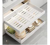PANIER TIROIR POUR MEUBLE DE CUISINE-Tiroir coulissant cuisine-BLANC-46 à 68 cm