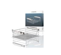 Eyckhaus Tiroir télescopique pour l'organisation de Cuisine (50 cm) avec Rails d'extraction, tiroir pour Armoire de Cuisine, Panier Suspendu pour Cuisine (Extension complète) chromé, métal, 50 cm