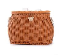 Panier tissé pour enfants pour vélos et scooters, solution de rangement pratique, parfait pour transporter des bouteilles d'eau et des collations en plein air (marron)