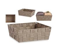 Panier tissu tressé beige 20 x 8 x 24 cm