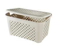 Tontarelli Arianna Panier à Linge avec Couvercle, Plastique, Beige