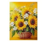 Panier Tournesol Fleur 1000 Pièces Mini Puzzle pour Adolescents Relaxant | 52x38cm Carton Décor De Bureau Coupe Précise Cadeau Réunion Activité De Groupe