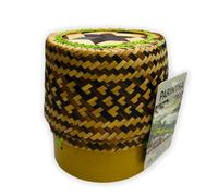 Panier traditionnel en bambou pour riz gluant thaïlandais de 13cm avec socle en plastique - Transport, présentation ou conservation du riz collant Thai (Bamboo Sticky Rice)