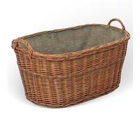 Panier tressé à bûches résistant structure réalisée en osier. Utile pour transporter ou contenir bois dans la maison ou dans le jardin. Doté de doublure intérieure en jute et deux poignées.